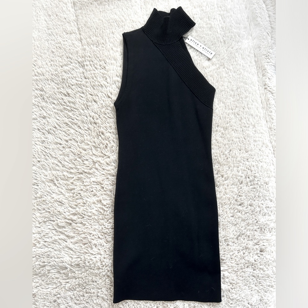Alice and Olivia black Kiki cutout sleeveless dress, NWT, size small